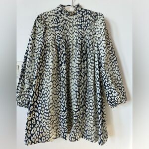 Ganni long sleeve cotton mini dress